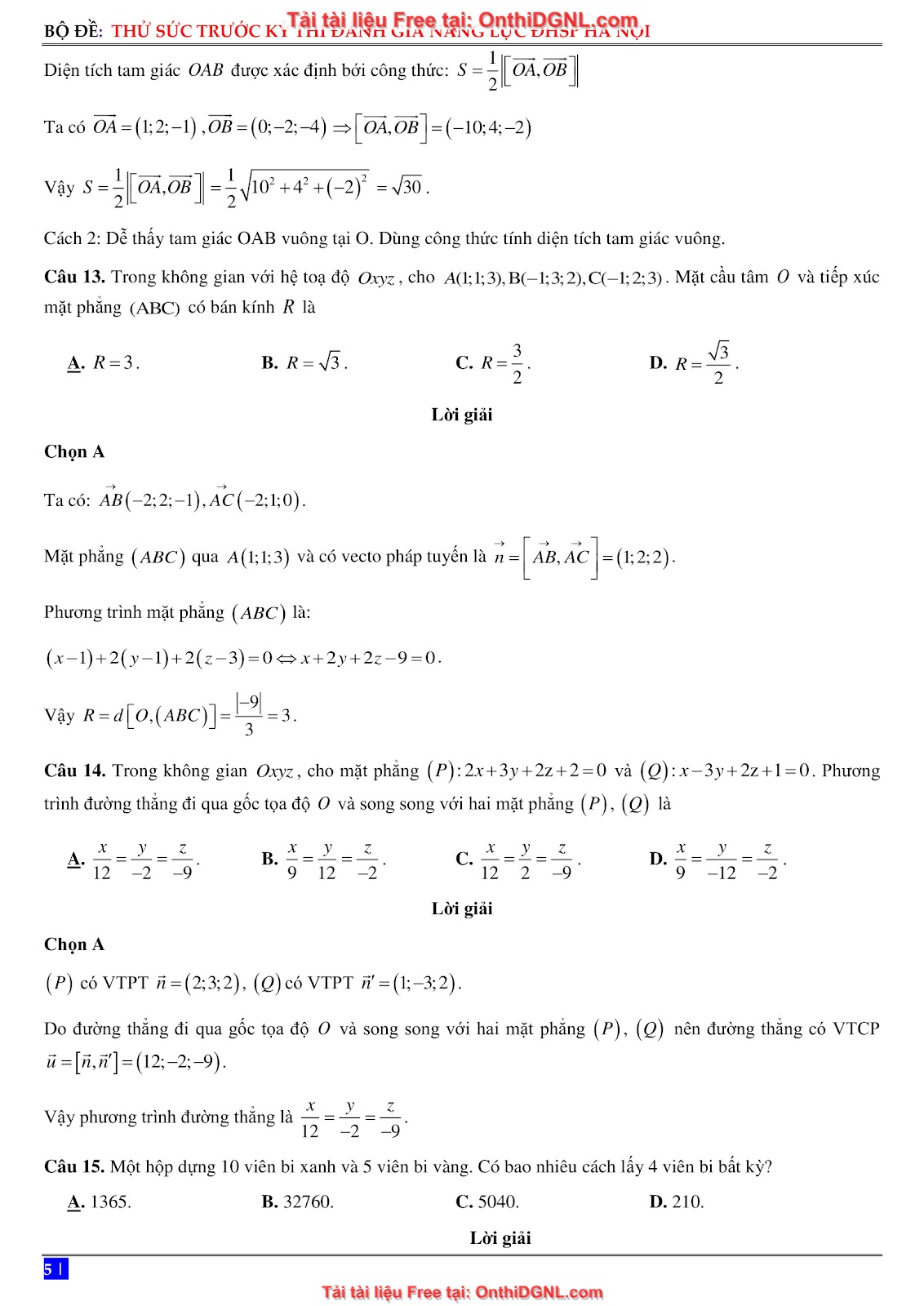 16 Đề ôn DGNL Sư Phạm HN môn toán - có đáp án
