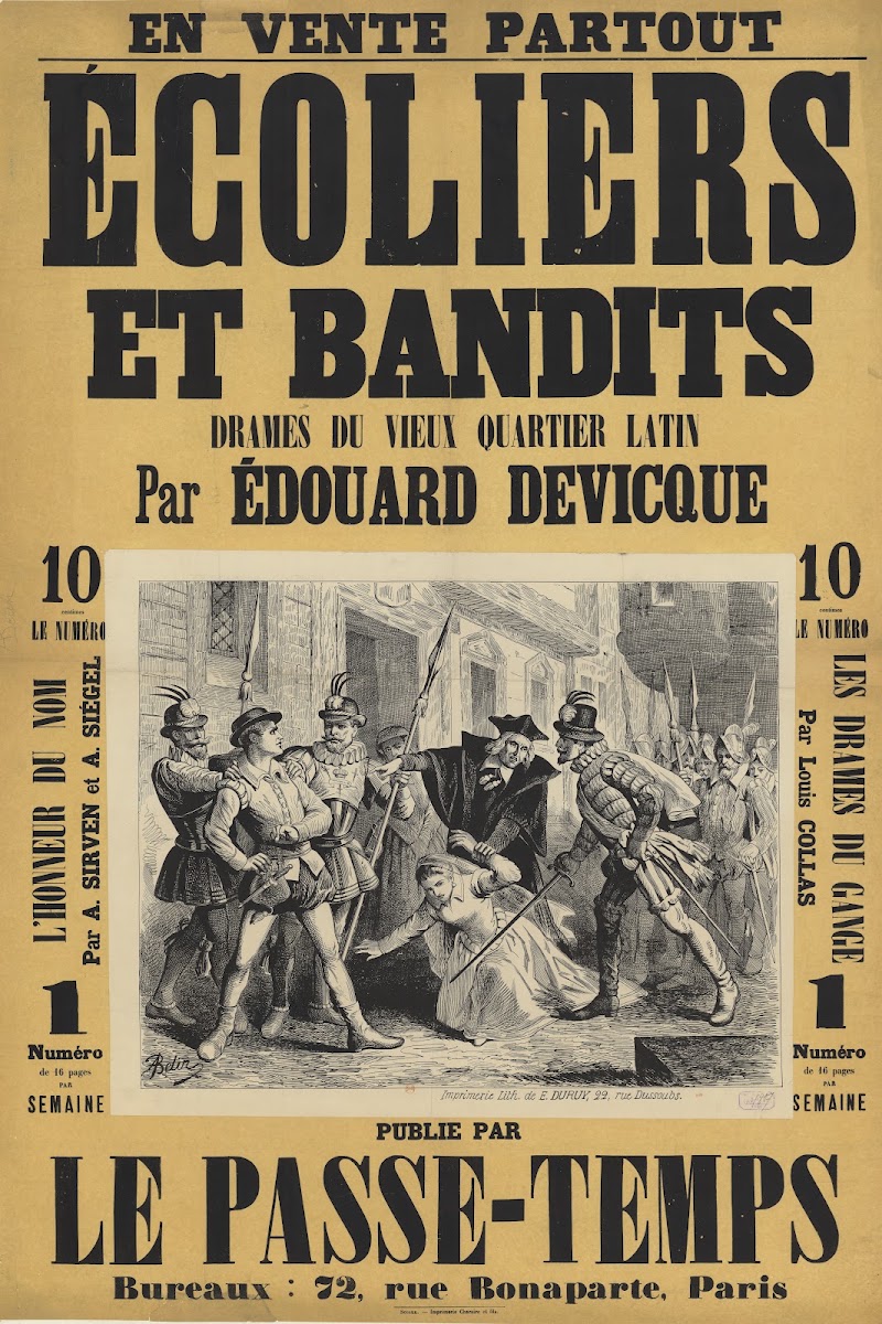 Ecoliers et bandits drames du vieux quartier latin par Edouard Devicque 1889