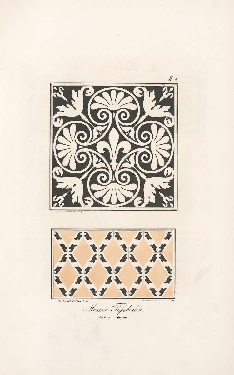 Mosaik Fussböden im Dom zu Spoleto 1842