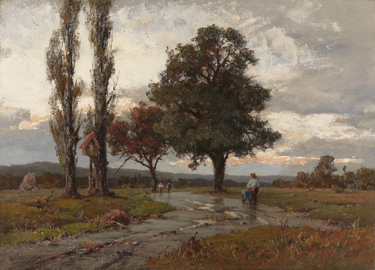 Landschaft mit abziehendem Gewitter
