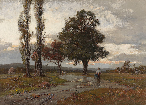 Landschaft mit abziehendem Gewitter