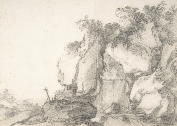 Rocks Overgrown with Bushes 17th century