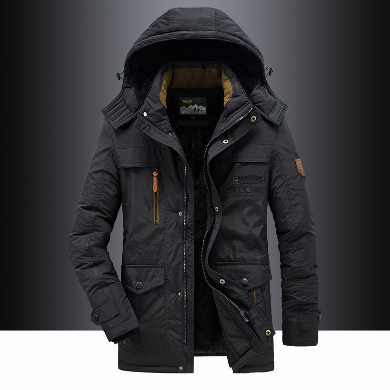 Padded men's jacket in vintage style, water-repellent