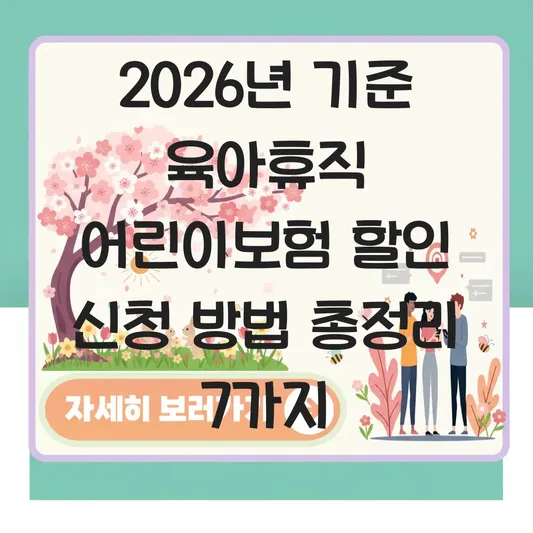 육아휴직 어린이보험 할인 신청 방법