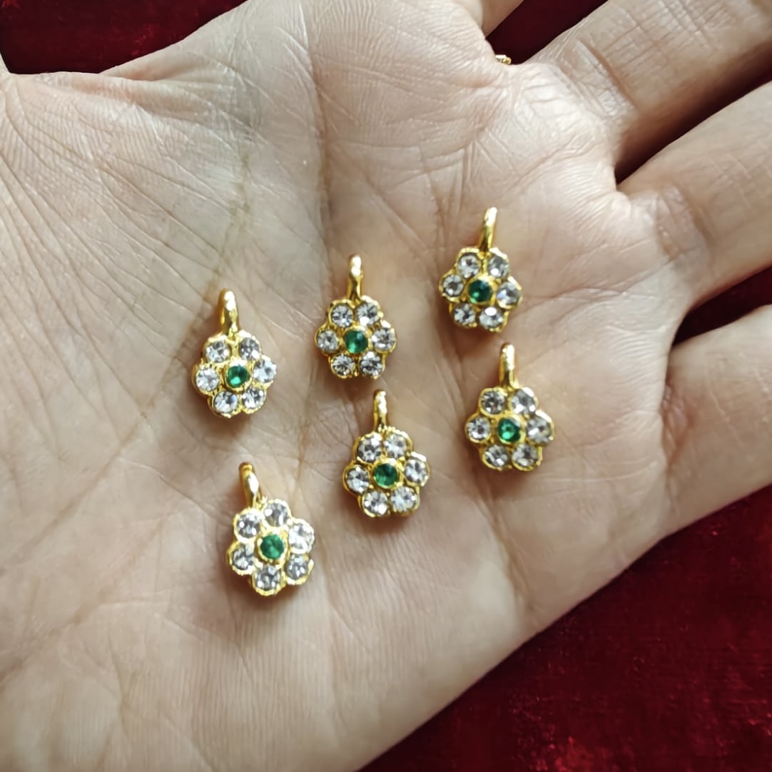 Flower Hook kadi pendent green (pack of 6)
