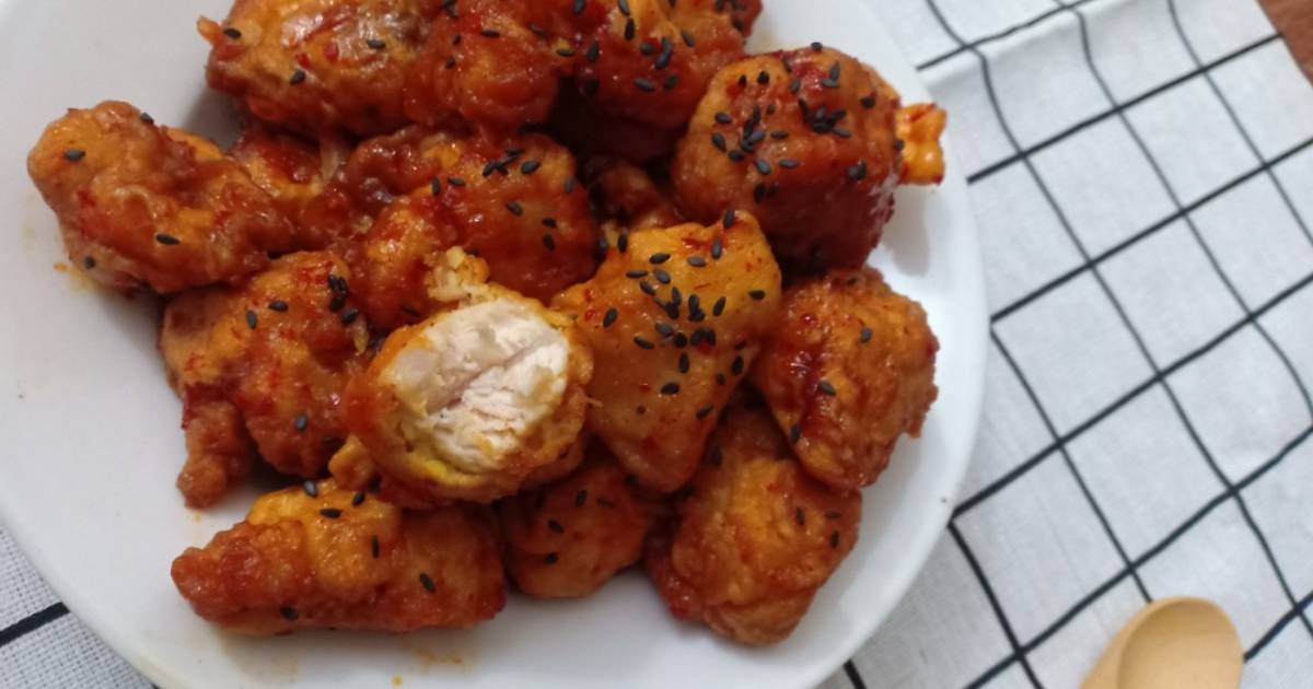 Gà viên sốt mật ong cay