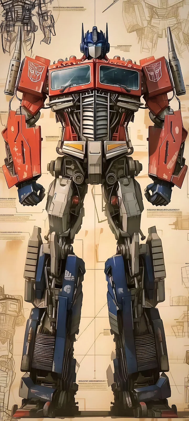 Optimus Prime Transformers Concept Art - Digital Concept Art Full HD iPhone Wallpaper (1080x2400)