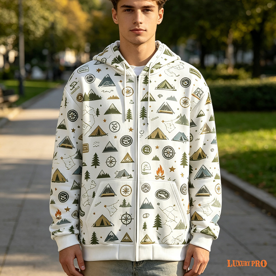 AOP Micro Fleece Zip Hoodie 250g