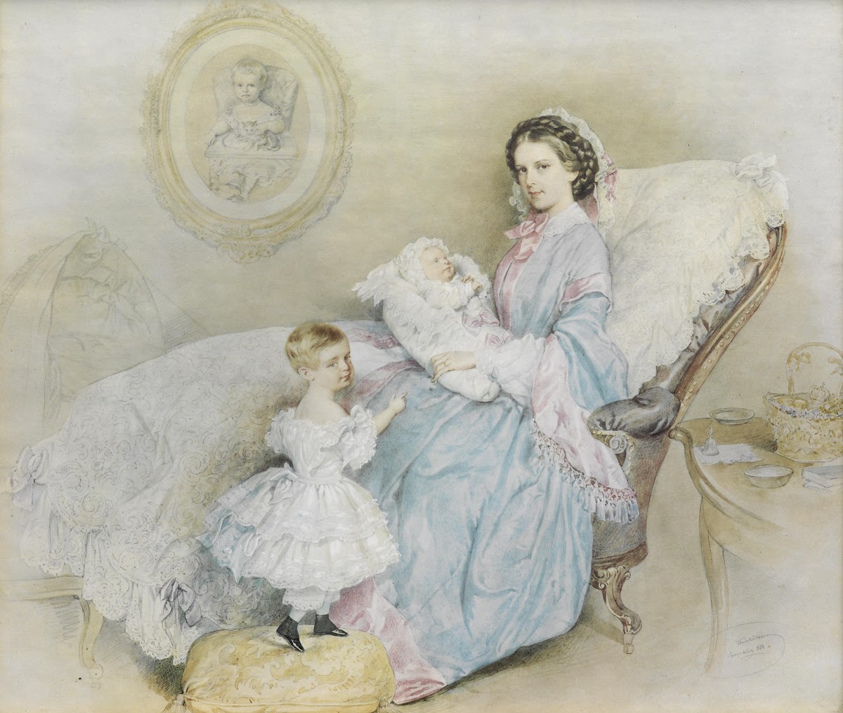 Kaiserin Elisabeth mit ihren Kindern 1858