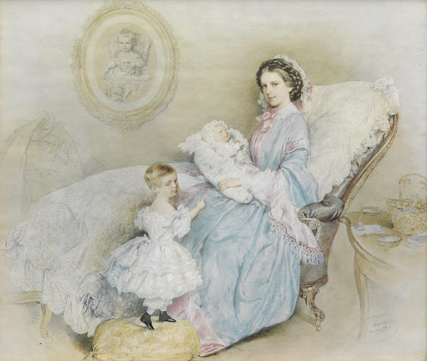 Kaiserin Elisabeth mit ihren Kindern 1858
