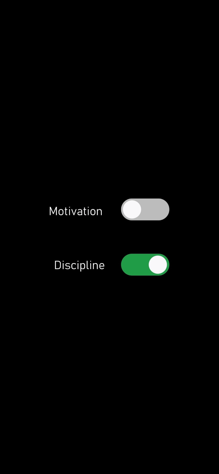 Motivation Off Discipline On Toggle - Minimalist Graphic Design Full HD iPhone Wallpaper (1080x2340)