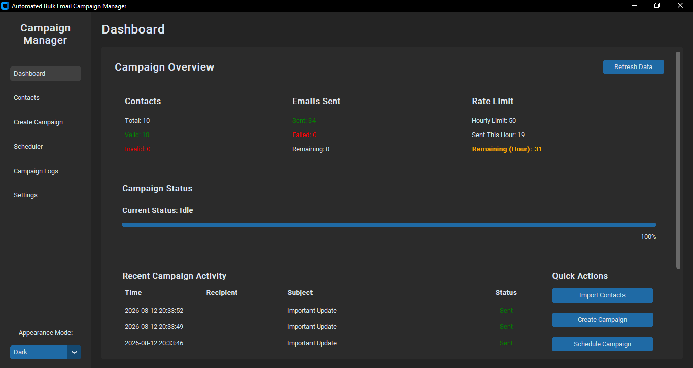 Automated Bulk Email Campaign Manager