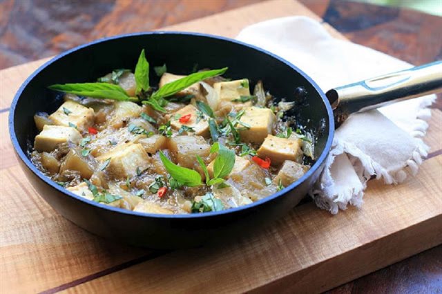 Cà Tím Kho Đậu Hũ Trắng