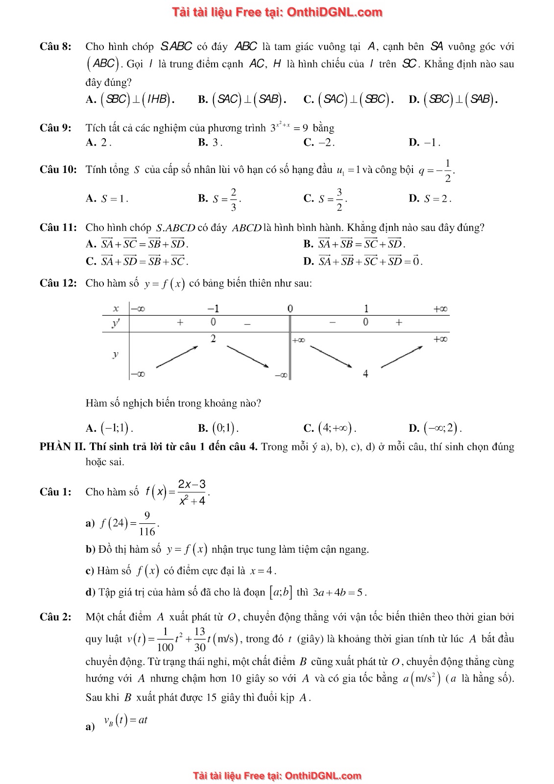 32 đề phát triển minh họa môn toán - có đáp án