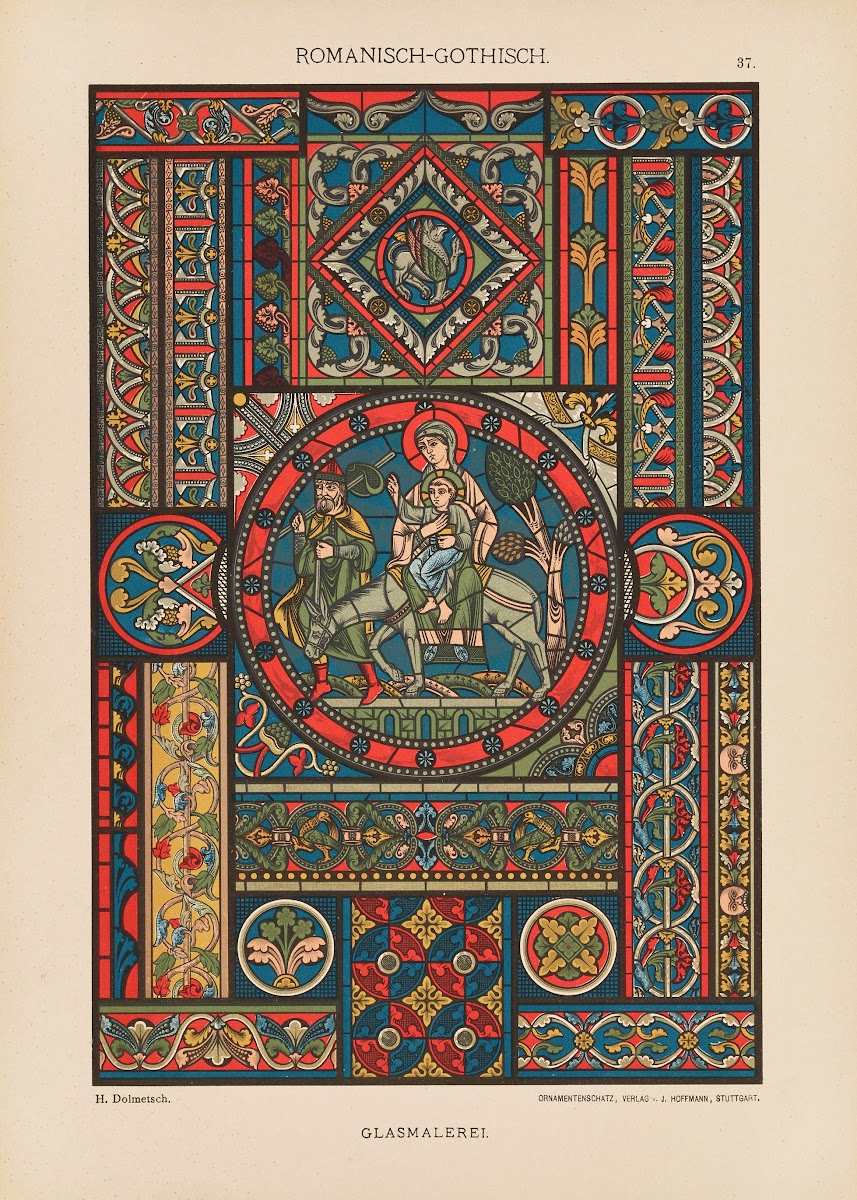 Romanisch Gotisch  Glasmalerei 1887