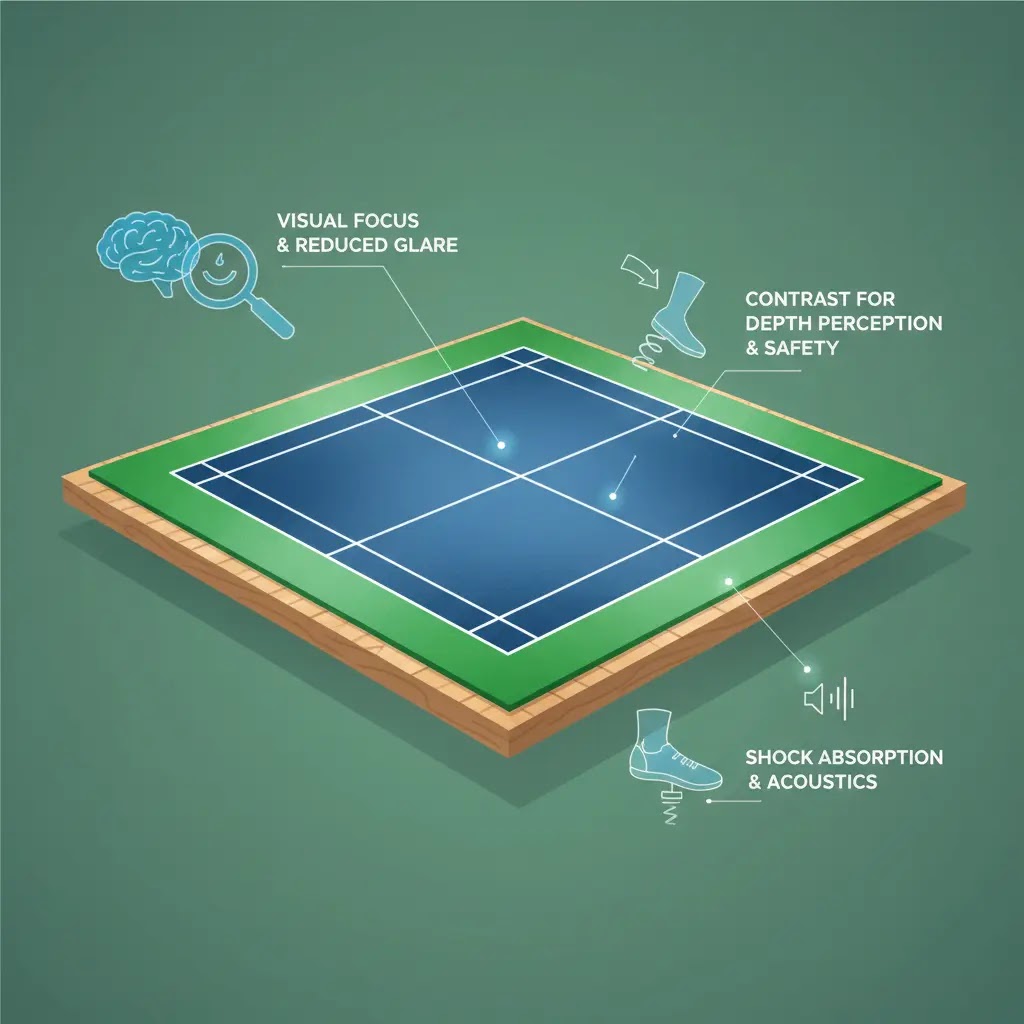 Alasan Penggunaan Warna Tertentu pada Lapangan Badminton