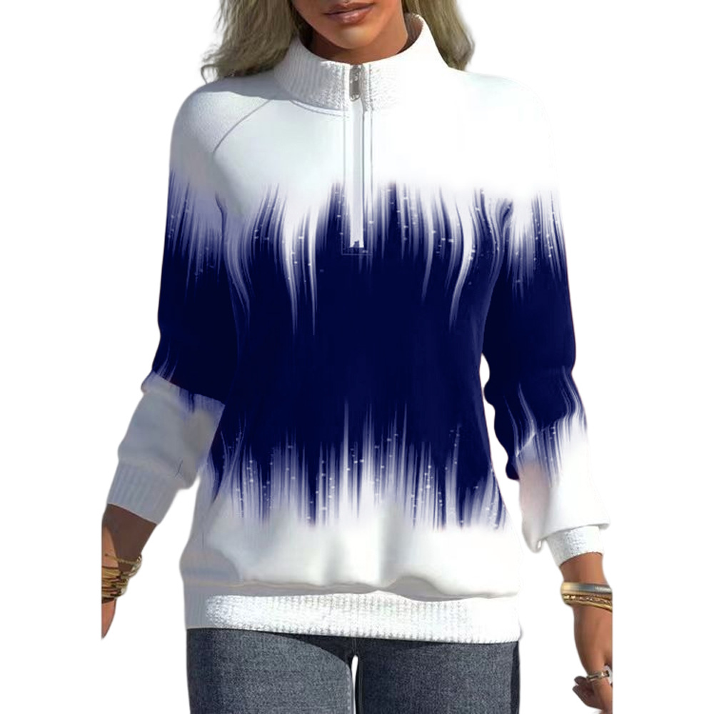 Damen-Sweatshirt mit Farbverlauf und Reißverschluss