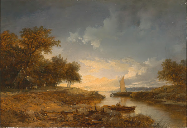 A Dutch River Landscape in the Evening Light 1856