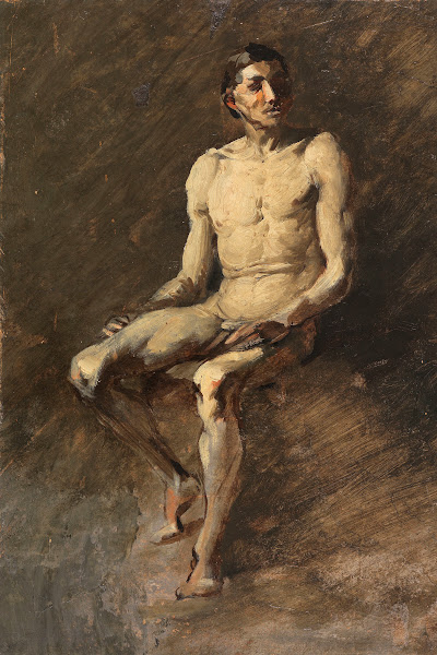 Sitzender männlicher Akt 1855