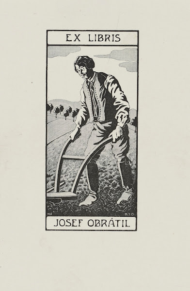 Bookplate of Josef Obrátil Obrátil 1910