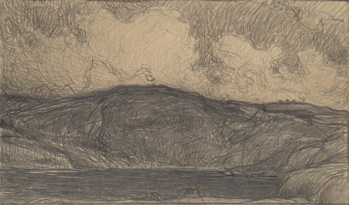 Sketch for Midsummer Bonfires in Stormy Weather 1900