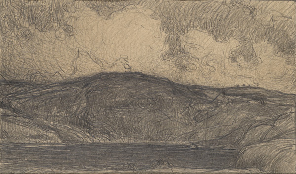 Sketch for Midsummer Bonfires in Stormy Weather 1900