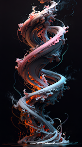 Dynamic Fluid Sculpture Swirl Abstract 3D Render