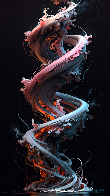 Dynamic Fluid Sculpture Swirl Abstract 3D Render - Free mobile Wallpaper