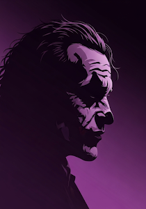 Dark Joker Profile Minimalist Purple Comic Art