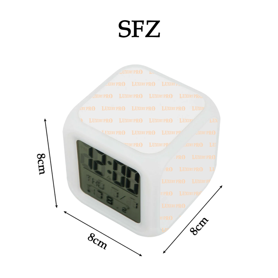 Heat transfer LED colorful color changing alarm clock