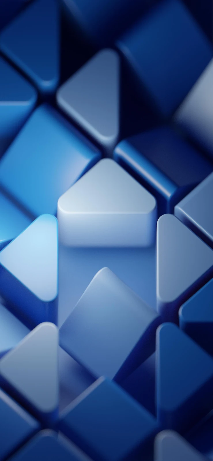 Soft Blue Geometry Pattern - 3D Abstract Design 2K iPhone Wallpaper (1890x4094)