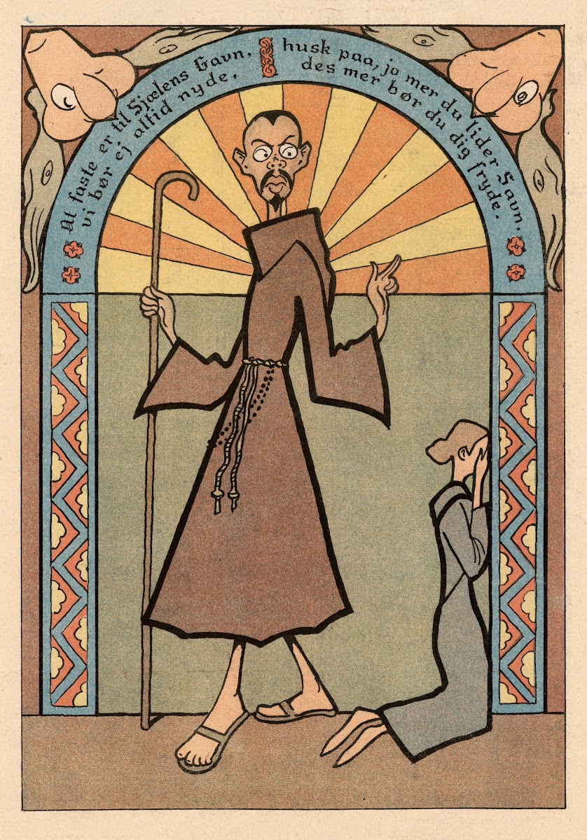 Caricature of Johannes Jørgensen 1918