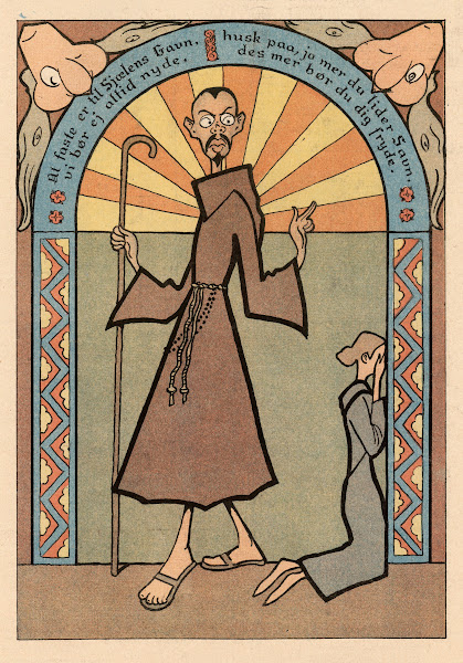 Caricature of Johannes Jørgensen 1918