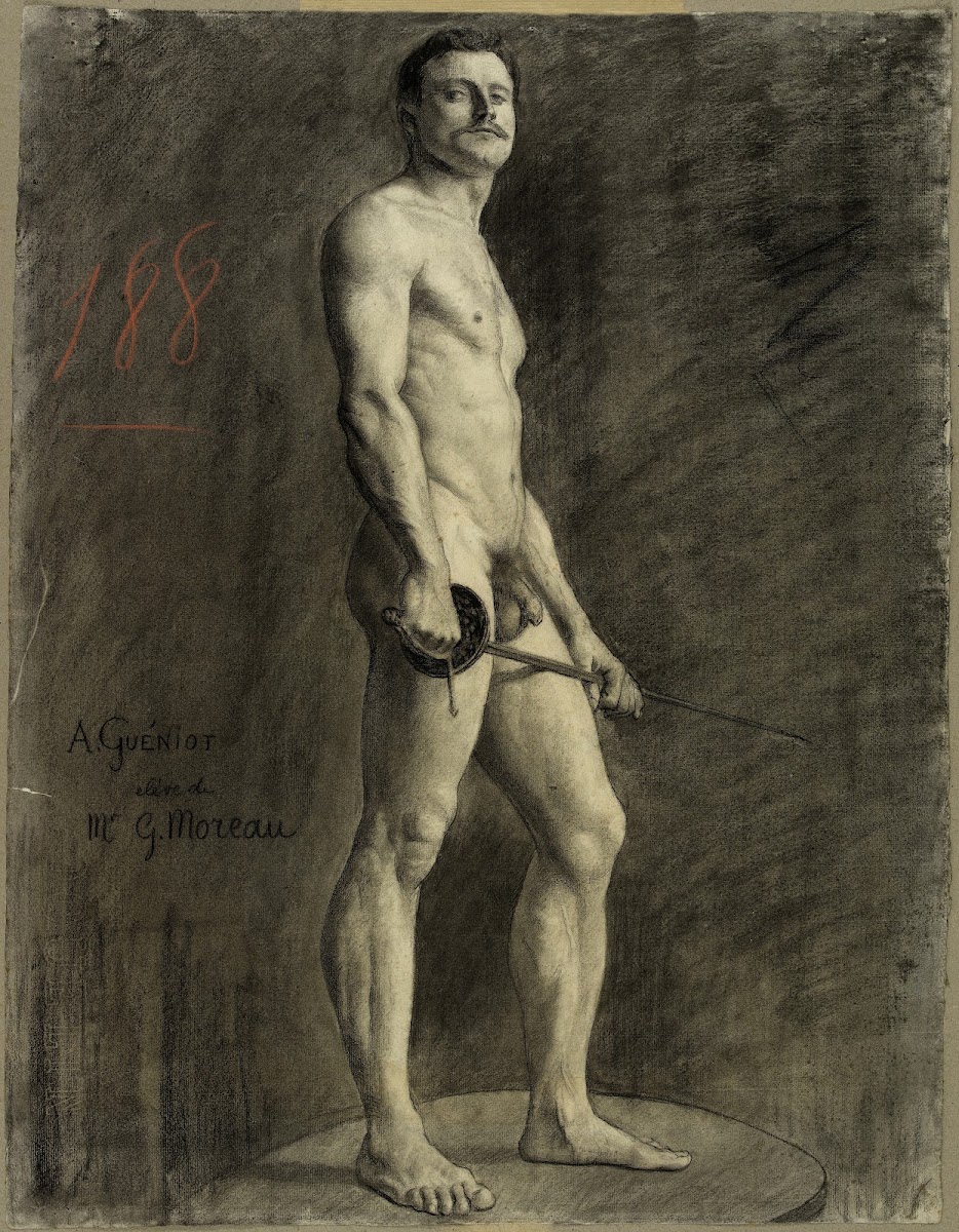 Lescrimeur nu modèle datelier 1895