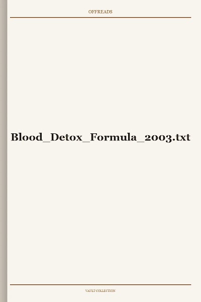 Blood Detox Formula 2003
