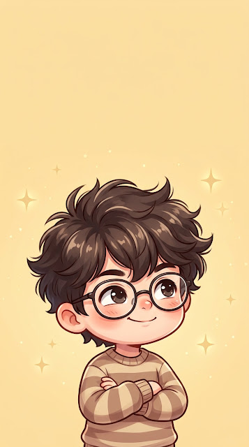 Cute Smug Chibi Boy Striped Shirt Wallpaper - Free mobile Wallpaper