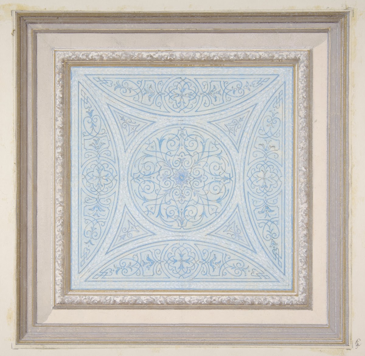Design for a ceiling paianted in filagree patterns 183097