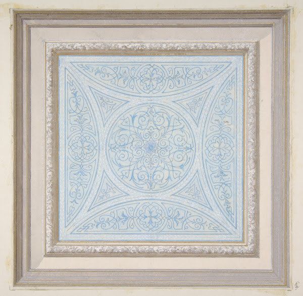 Design for a ceiling paianted in filagree patterns 183097