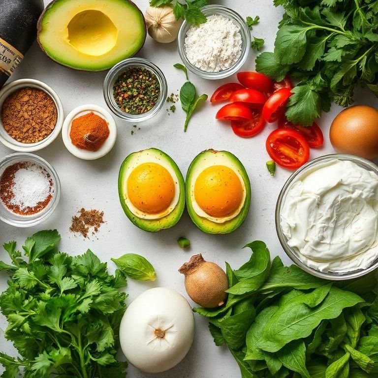 Ingredients for Mediterranean Avocado Egg Salad (Fresh & Zesty): Quick & Easy Homemade Meal