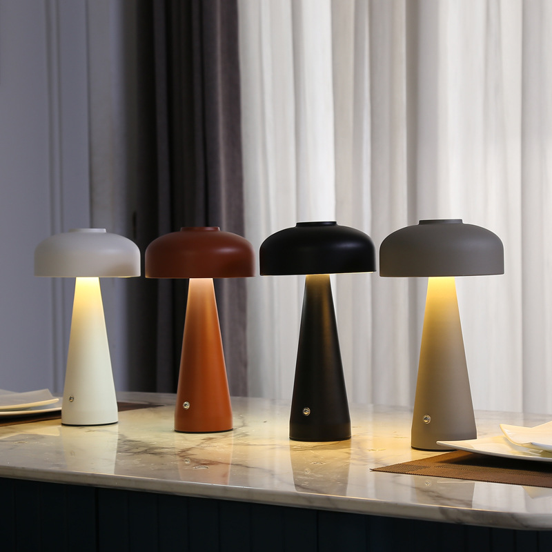 Bedside lamp with touch switch, rechargeable