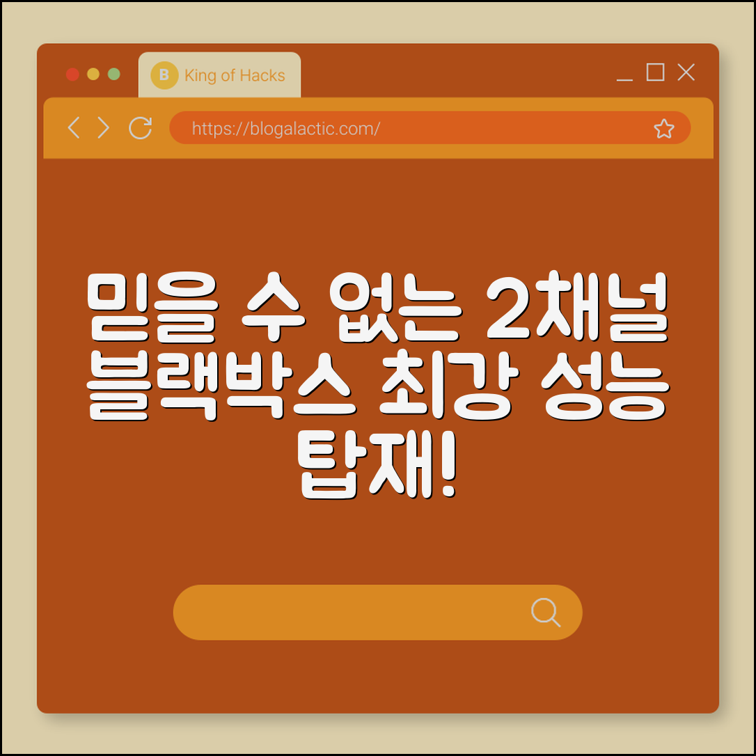 믿을 수 없는 차량용 블랙박스 2채널 성능!