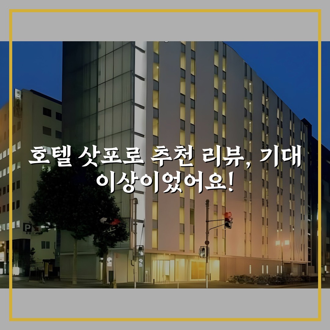 호텔 삿포로 추천 리뷰, 기대 이상이었어요!