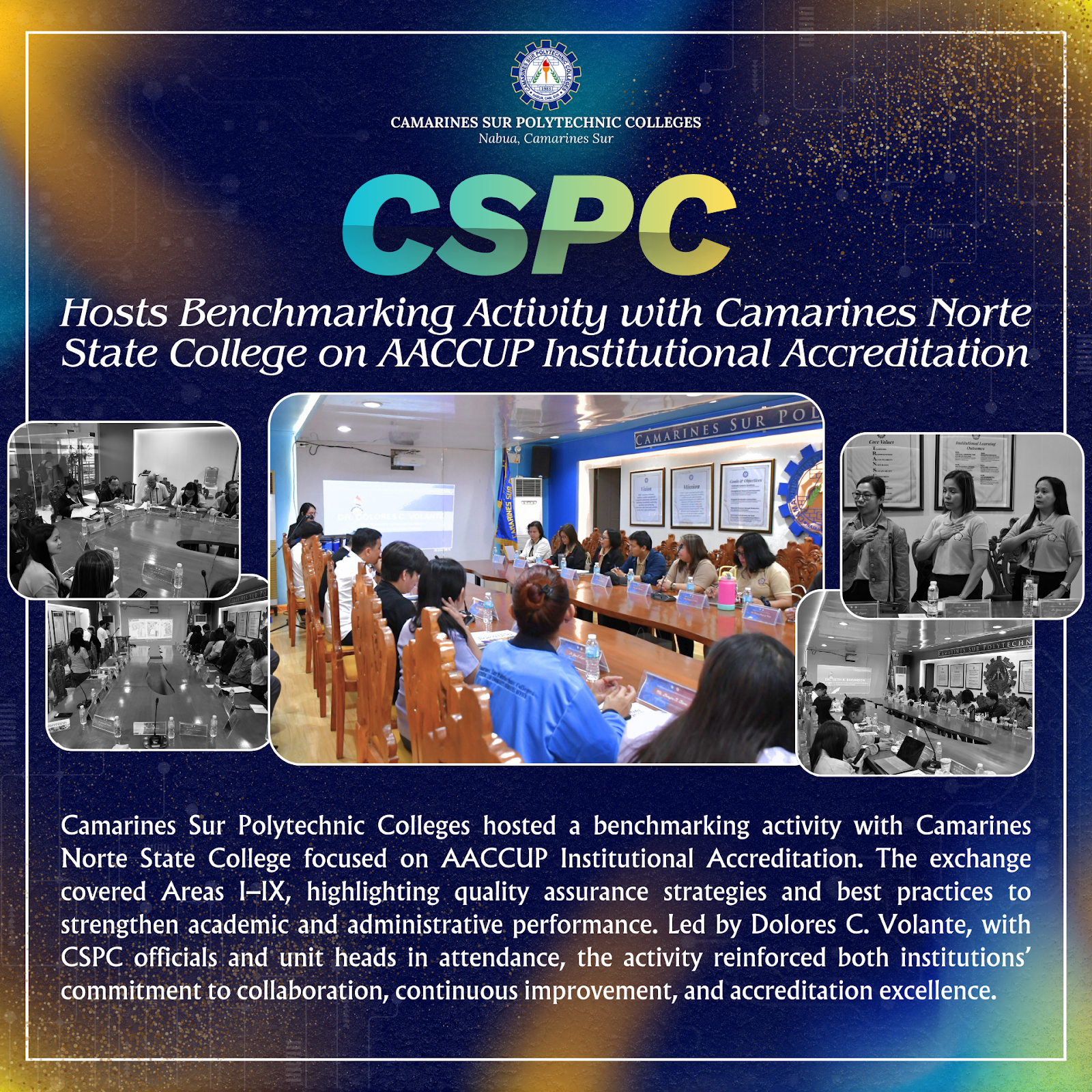 𝗖𝗦𝗣𝗖 𝗛𝗼𝘀𝘁𝘀 𝗕𝗲𝗻𝗰𝗵𝗺𝗮𝗿𝗸𝗶𝗻𝗴 𝗔𝗰𝘁𝗶𝘃𝗶𝘁𝘆 𝘄𝗶𝘁𝗵 𝗖𝗮𝗺𝗮𝗿𝗶𝗻𝗲𝘀 𝗡𝗼𝗿𝘁𝗲 𝗦𝘁𝗮𝘁𝗲 𝗖𝗼𝗹𝗹𝗲𝗴𝗲 𝗼𝗻 𝗔𝗔𝗖𝗖𝗨𝗣 𝗜𝗻𝘀𝘁𝗶𝘁𝘂𝘁𝗶𝗼𝗻𝗮𝗹 𝗔𝗰𝗰𝗿𝗲𝗱𝗶𝘁𝗮𝘁𝗶𝗼𝗻