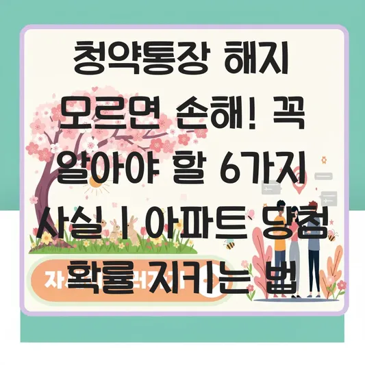 청약통장 해지 시 발생하는 불이익과 아파트 당첨 확률 지키는 법 대표 이미지