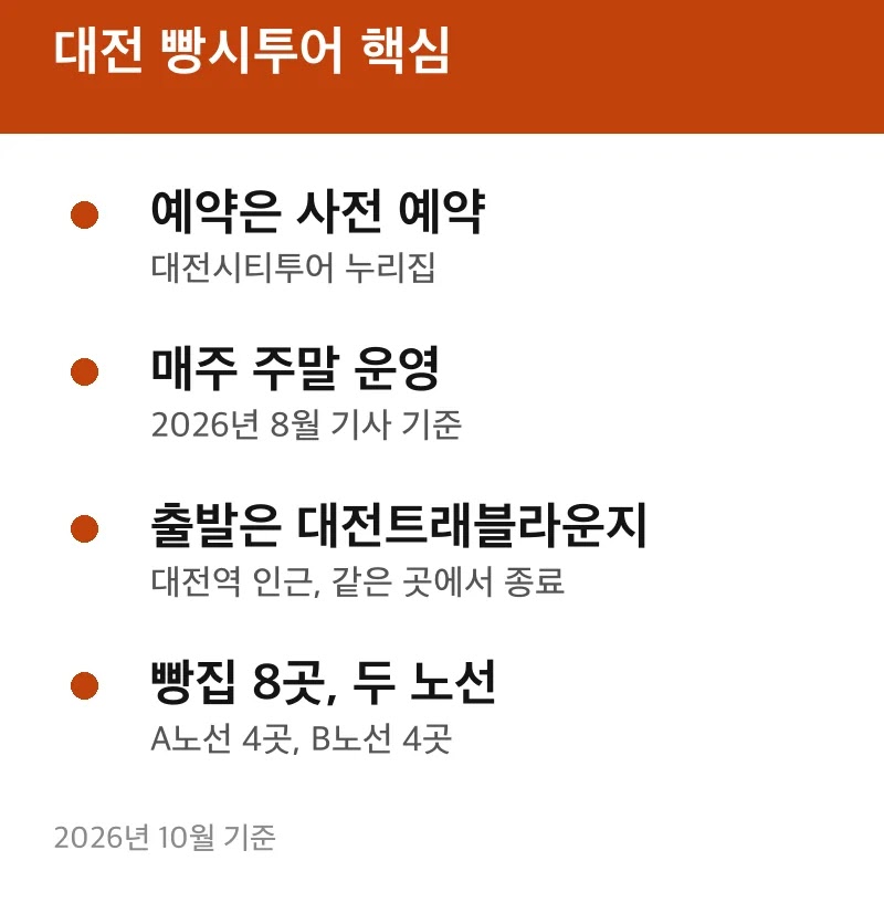 대전 빵시투어 핵심