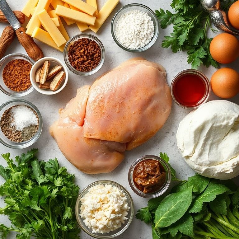 Ingredients for Cowboy BBQ Bacon Cheddar Chicken Recipe – Easy, Homemade, Crispy & Cheesy Dinner