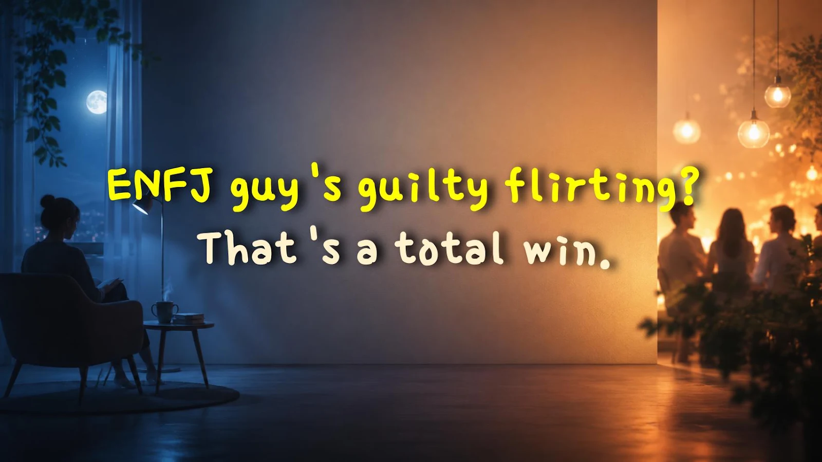 ENFJ guy's guilty flirting? That's a total win.
