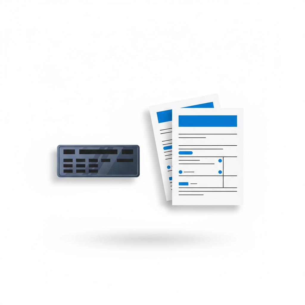 Minimal 2D vector close up of a VIN plate and service records staged to illustrate verification steps for lexus lc 500 for sale on a clean white CarFax Deals style background