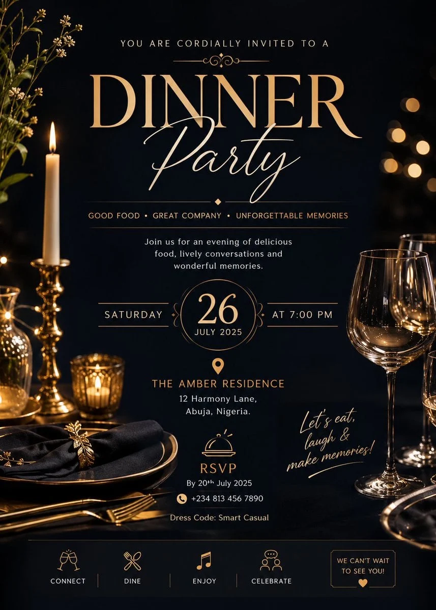 Invitación a una cena de ultralujo