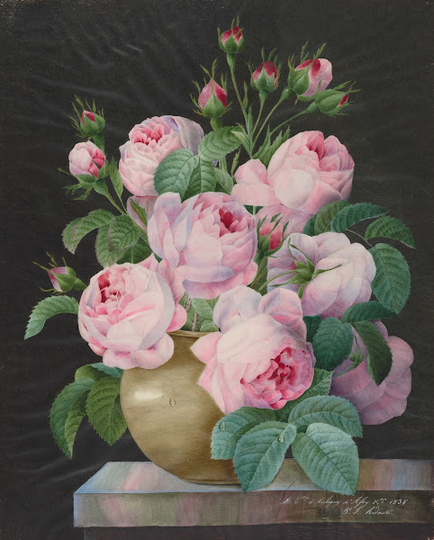 Pink Roses in a Vase 1838
